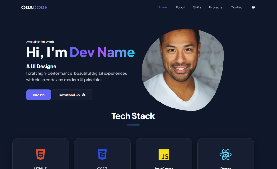 Modern Personal Portfolio Website Using HTML, CSS & JavaScript