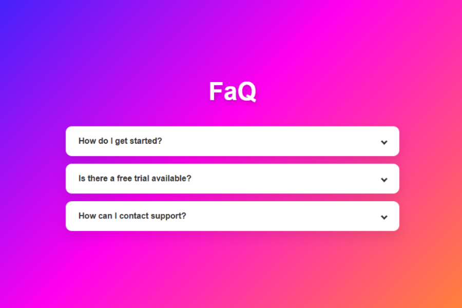 Responsive FAQ Section Using HTML, CSS and JavaScript
