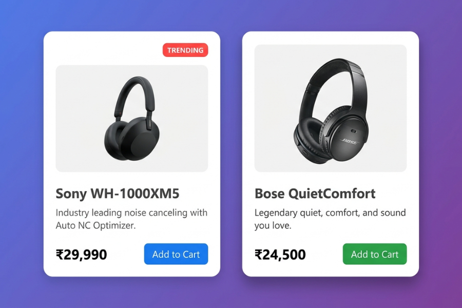 Headset Product Card Design Using HTML, CSS