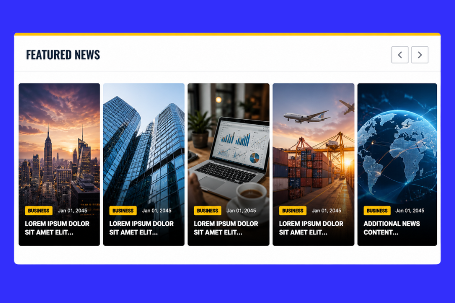 Featured News Section Design Using HTML, Tailwind CSS & JavaScript