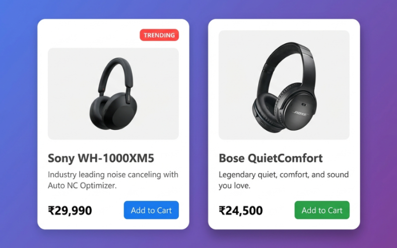 Headset Product Card Design Using HTML, CSS