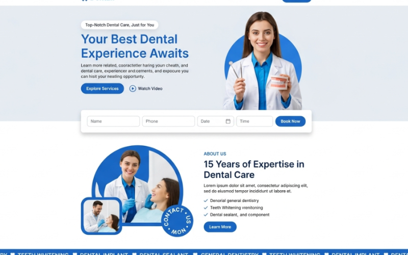 Healthcare Dental Website Design Using HTML, CSS & JavaScript