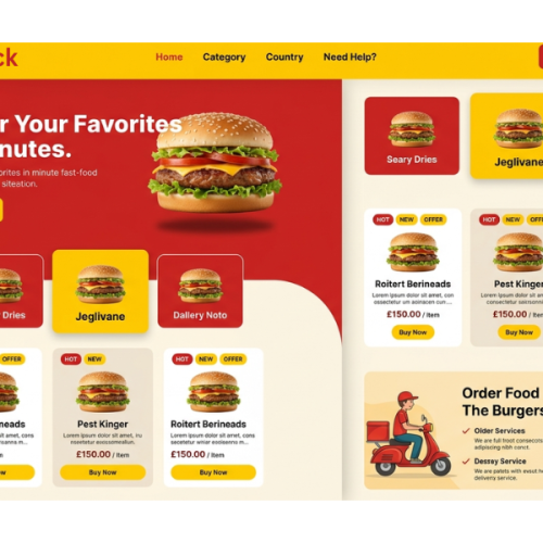 Modern Fast Food Website Design Using HTML & CSS – Responsive Food Delivery UI Template