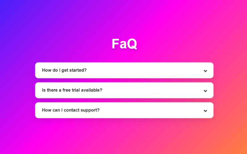 Responsive FAQ Section Using HTML, CSS and JavaScript