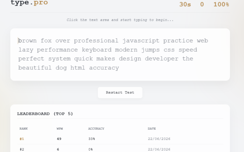 Typing_Speed_Test_Web_Application_Using_HTMLC_SS_JavaScript